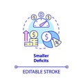 Smaller deficits concept icon