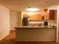 Kitchen area with granite counters and new cabinets Royalty Free Stock Photo