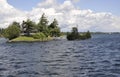 The Smallest Bridge between Canada and United States Border from Thousand Islands Archipelago Royalty Free Stock Photo