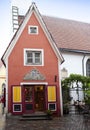 The smallest house, the house of the priest, in the medieval Old city. Tallinn. Estonia