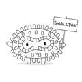 Smallpox Disease Cell Vector Cartoon Colorless