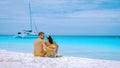 SmallSmall Curacao Island famous for daytrips ,couple on the beach of Klein Curacao Island