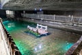 The smarald lake inside the Cacica Salt Mine, Romania