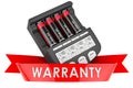 Smart AA AAA Battery Charger warranty concept. 3D rendering Royalty Free Stock Photo