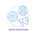 Smart advertising blue gradient concept icon