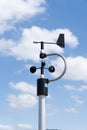 Smart agriculture and farm technology weatherstation anemometer,  meteorological instrument to measure the wind speed and Royalty Free Stock Photo