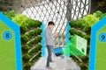 Smart agriculture in futuristic concepts,smart farmer monitor, k