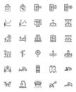 Smart agriculture line icons set