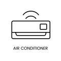 Smart air conditioner icon with wireless signal, representing connected climate control, suitable for home tech visuals and Royalty Free Stock Photo