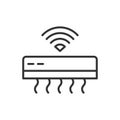 Smart air conditioner with wi-fi icon Royalty Free Stock Photo