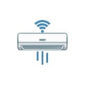 Smart Air Conditioner with Wireless Connection Distributing Cool Air at Home Technology Royalty Free Stock Photo