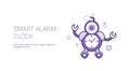Smart Alarm Clock Template Web Banner With Copy Space
