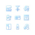 Smart appliances for home pixel perfect gradient linear vector icons set Royalty Free Stock Photo