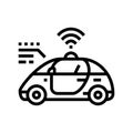 smart auto self vehicle line icon vector illustration