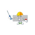 Smart automotive white keyboard in cartoon character style