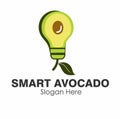 smart avocado logo design concept