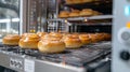 smart bakery technology, smart digital panel tracks temperature baking settings in automated bakery for quality control Royalty Free Stock Photo