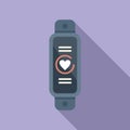 Smart band data icon flat vector. Sport data network