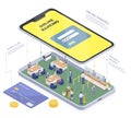 Smart Banking Isometric Composition