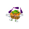 Smart basket oranges cartoon character design playing Juggling Royalty Free Stock Photo
