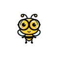 vector of smart bee character with glasses Royalty Free Stock Photo