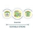 Smart bin concept icon