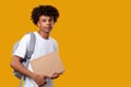 Smart black teenager student lifestyle young male