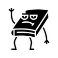 smart book character glyph icon vector illustration