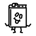 smart book character line icon vector illustration