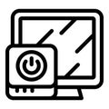 Smart box control icon outline vector. Internet wifi Royalty Free Stock Photo