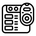 Smart box remote control icon outline vector. Home video Royalty Free Stock Photo