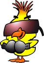 Smart boxing chicken with cool sunglass