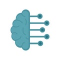 Smart brain analysis icon flat isolated vector