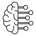 Smart brain analysis icon, outline style