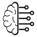 Smart brain analysis icon, simple style