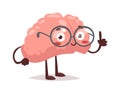 Smart brain character vector illustration. Royalty Free Stock Photo