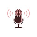 Smart brain podcast logo icon Royalty Free Stock Photo
