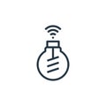 smart bulb icon vector from smarthome concept. Thin line illustration of smart bulb editable stroke. smart bulb linear sign for