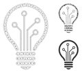 Smart Bulb Vector Mesh Network Model and Triangle Mosaic Icon Royalty Free Stock Photo