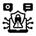 A glyph style icon showing data breach scenario Royalty Free Stock Photo