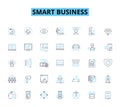 Smart business linear icons set. Innovation, Efficiency, Strategy, Technology, Data, Insight, Agility line vector and