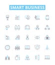 Smart business vector line icons set. Intelligent, Ninety-Seven, Profitable, Innovative, Automated, Organized, Digital