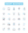 Smart business vector line icons set. Intelligent, Ninety-Seven, Profitable, Innovative, Automated, Organized, Digital