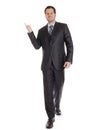 Smart businessman in a black suit in full body length isolated on white background. Business concept Royalty Free Stock Photo