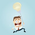 Smart businessman with idea balloon