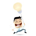 Smart businessman with idea balloon