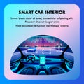 Smart Car Cockpit Interior. Vector Flat Cartoon Royalty Free Stock Photo