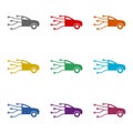 Smart Car electrical computer diagnostics icon isolated on white background. Set icons colorful Royalty Free Stock Photo