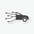 Smart Car electrical computer diagnostics icon sticker isolated on gray background Royalty Free Stock Photo