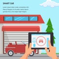 Smart Car Flat Design Vector Illustration